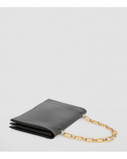 AllSaints Black Leather Akira Clutch Bag