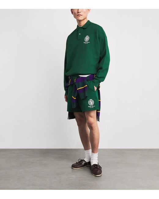Polo Ralph Lauren Green Cotton-Blend Logo Polo Sweatshirt for men