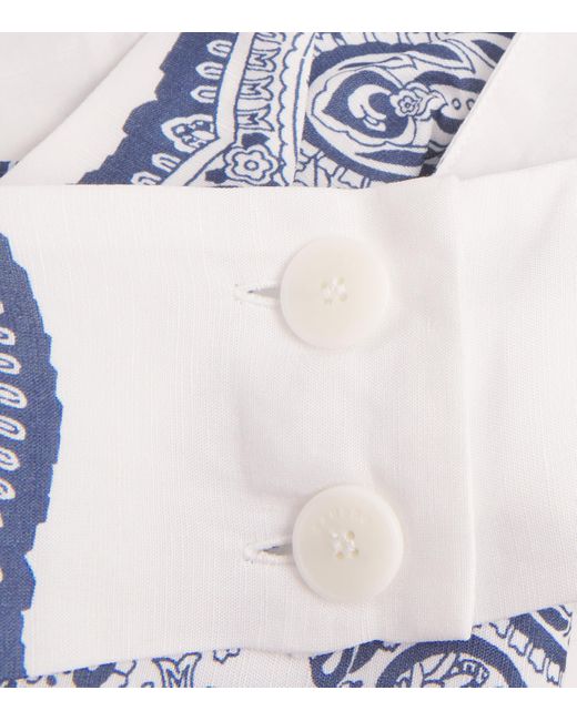 Sandro Blue Bandana Print Crop Top