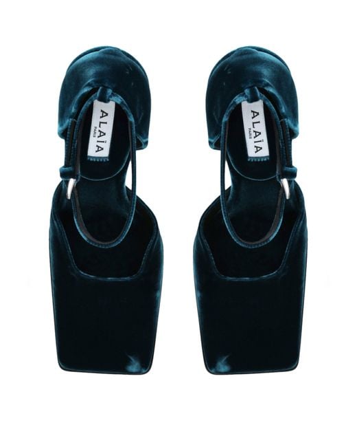 Alaïa Blue Velvet D'Orsay Pumps