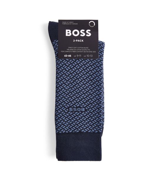 Boss Blue Mini Cube Socks (pack Of 2) for men