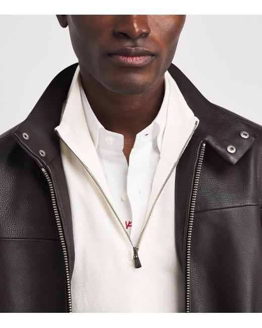 Isaia White Silk-Cashmere Quarter-Zip Sweater for men