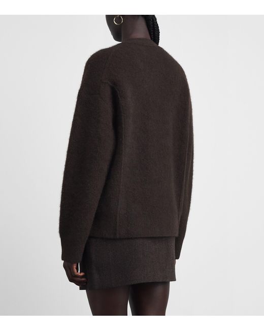 Maje Black Wool-Blend Relaxed Cardigan