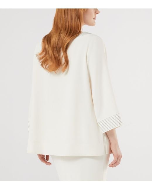 Marina Rinaldi White Scoop-Neck Blouse
