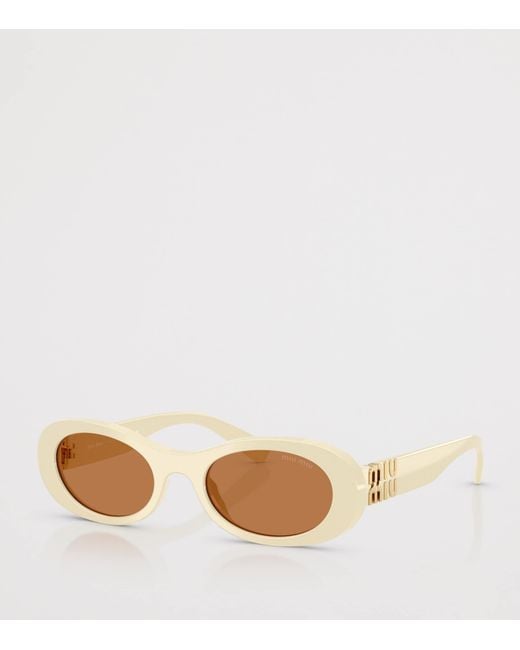 Miu Miu Natural Acetate Oval Mu06Zs Sunglasses