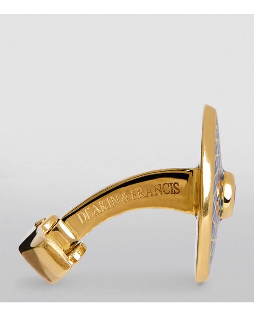 Deakin & Francis Blue And Ruby Patterned Cufflinks for men