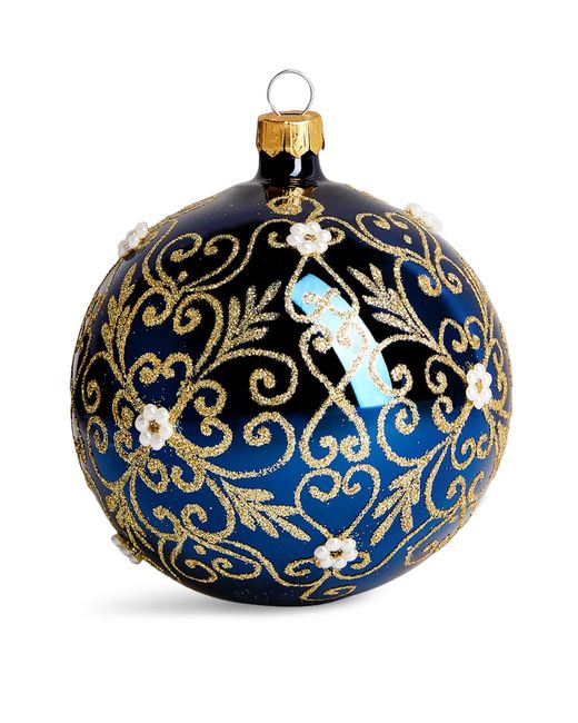 Harrods Metallic Floral Swirl-Pattern Bauble
