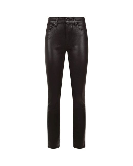 PAIGE Black Hoxton Coated Skinny Jeans