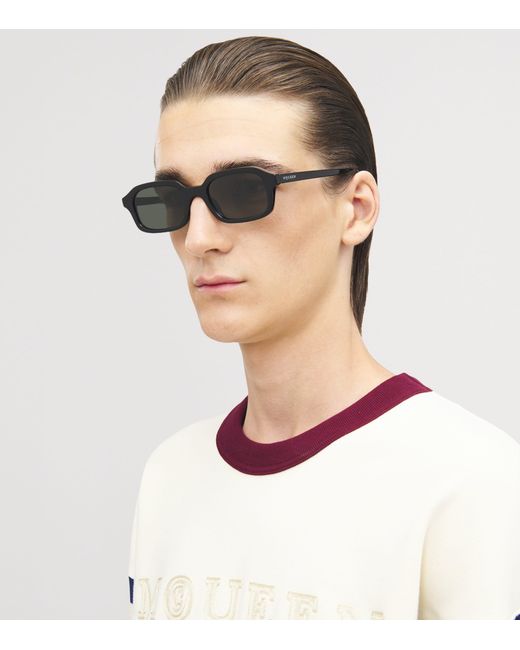 McQueen Black Rectangular Sunglasses