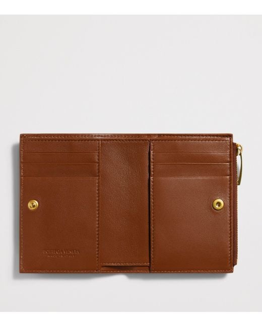 Bottega Veneta Brown Small Leather Bifold Wallet