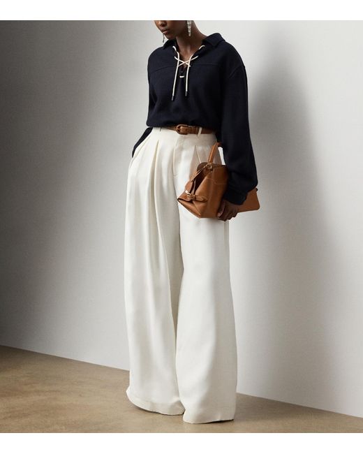 Ralph Lauren Blue Wool-Blend Gabardine Nell Jacket