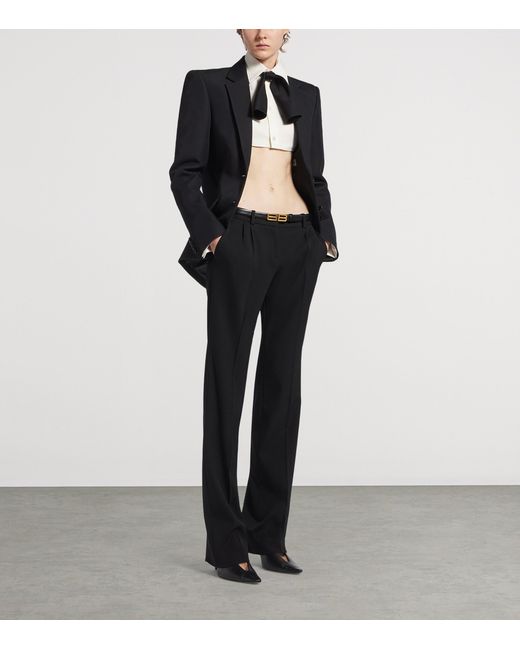 Balenciaga Black Wool-Silk Cocoon Blazer