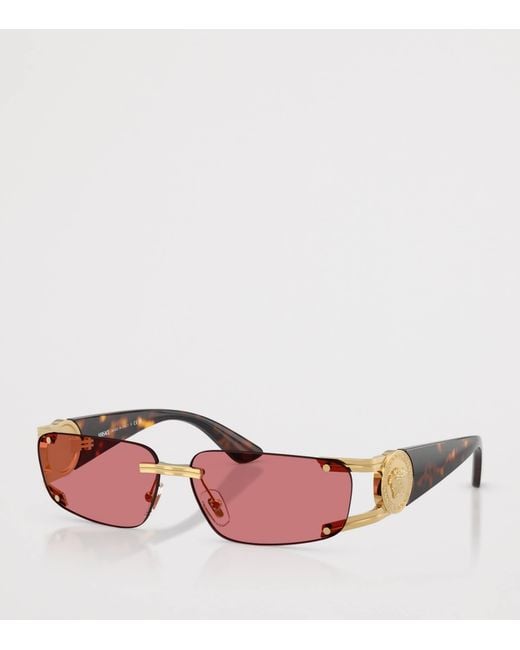 Versace Pink Metal Ve2291 Rectangle Sunglasses for men