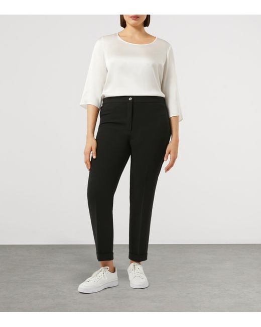 Marina Rinaldi Black Tapered Slim Tailored Trousers