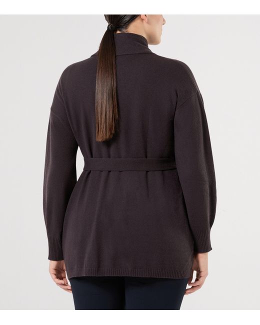 Marina Rinaldi Black Cashmere Tie-Belt Cardigan