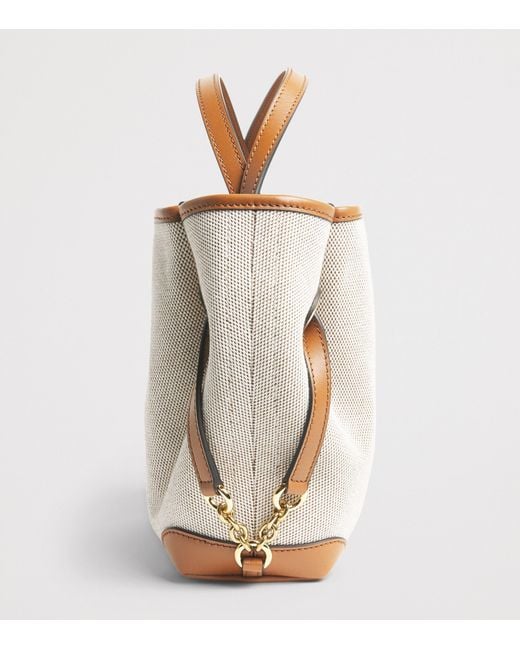 Chloé Metallic Small Canvas Clover Carry Top-Handle Bag