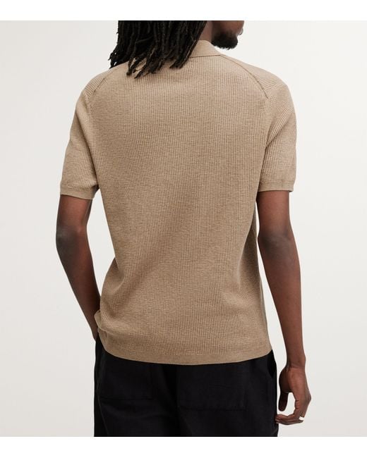 AllSaints Natural Cotton Aubrey Polo Shirt for men
