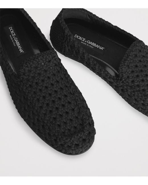 Dolce & Gabbana Black Mesh Loafers