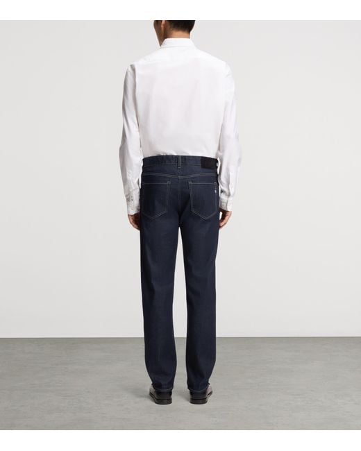 Boss Blue Stretch-Denim Straight Jeans for men