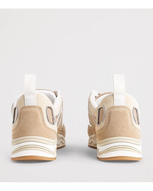 Sandro Natural Suede-Trim Flame Sneakers