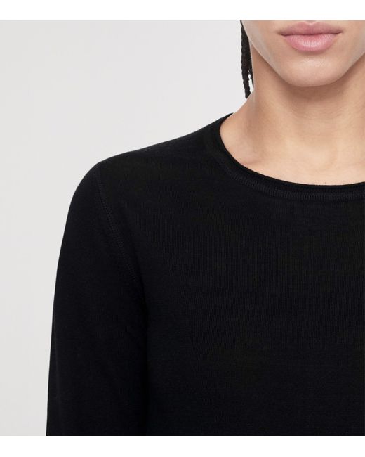AllSaints Black Merino Wool Coyte Sweater