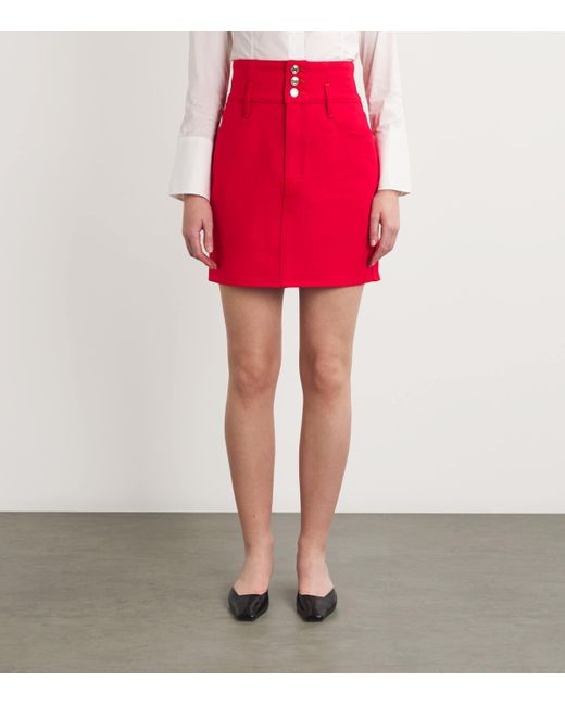 FRAME Red X Carolina Herrera Denim Mini Skirt