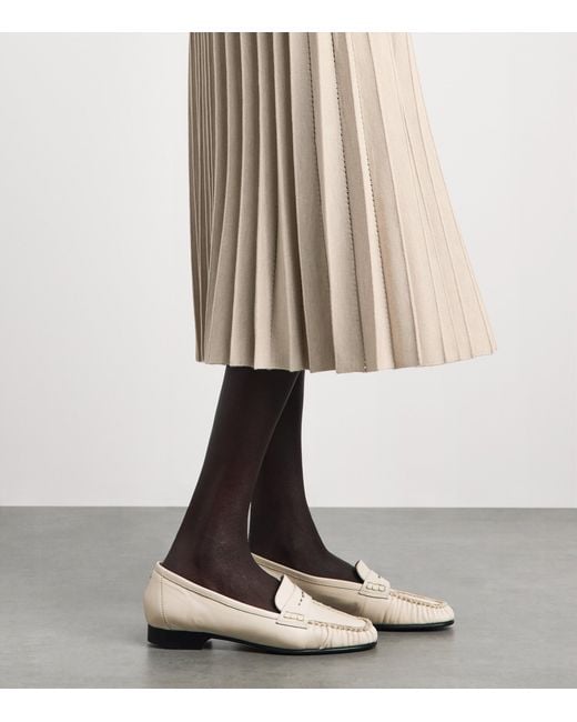 Agnona Natural Plissé Midi Skirt