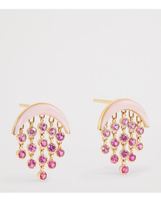 Emily P. Wheeler Pink Sapphire And Opal Baby Fringe Earrings