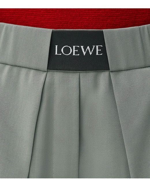 Loewe Gray Wool-Blend Tailored Trousers