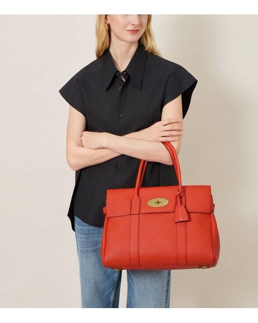 Mulberry Red Small Leather Bayswater Top-Handle Bag