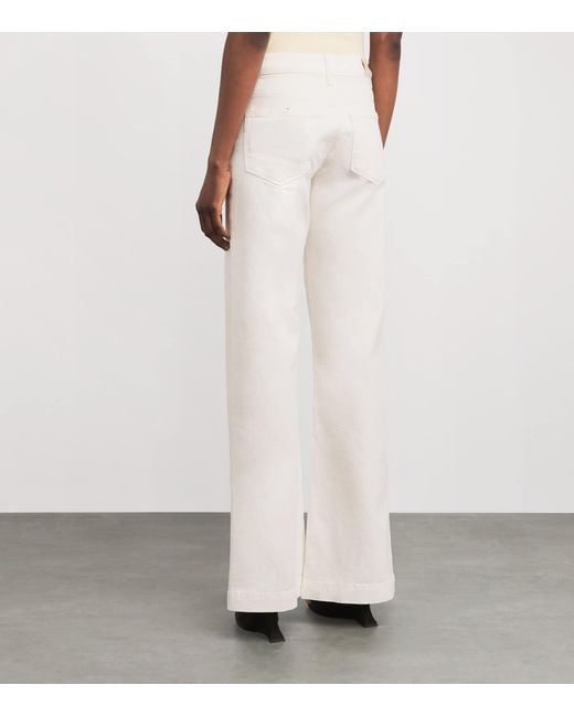 PAIGE White Leenah Wide-Leg Jeans