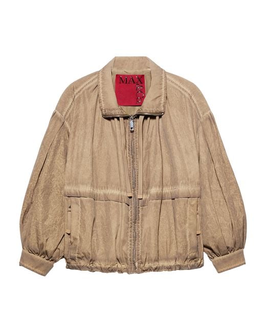 MAX&Co. Natural Oversized Zip-Up Jacket