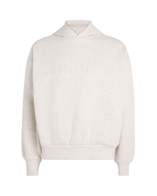 Fear Of God White Cotton Logo Hoodie for men