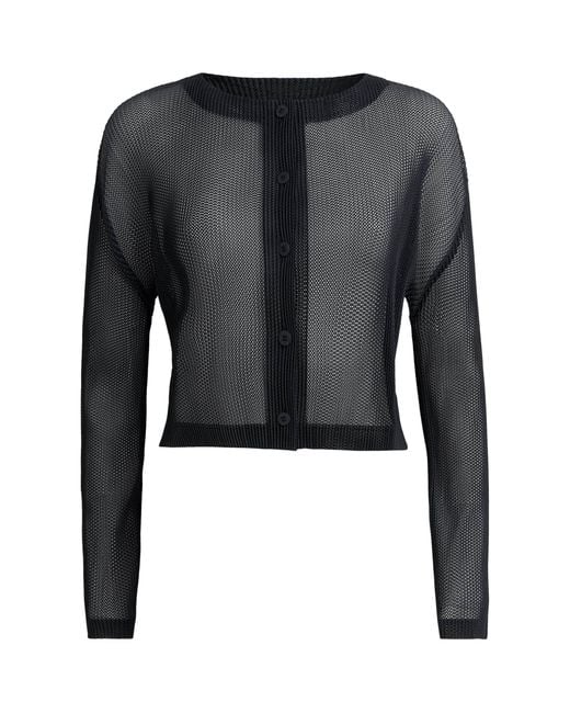 Pleats Please Issey Miyake Black Tatami Cardigan