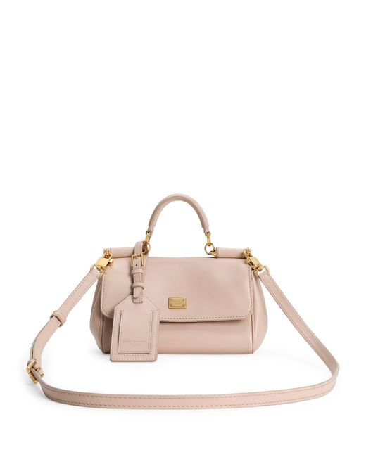 Dolce & Gabbana Pink Plongé Calfskin My Sicily Cross-Body Bag