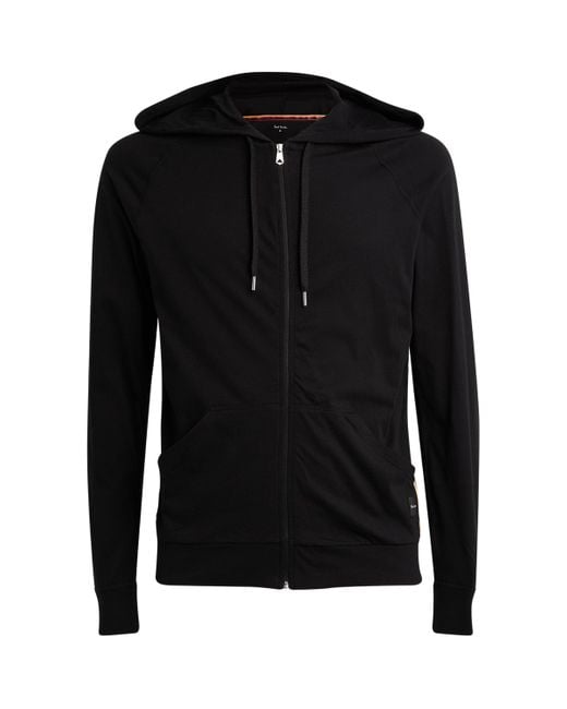 Paul Smith Black Wool Zipped Hoodie for men