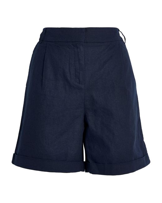 Barbour Blue Linen-cotton Daria Shorts