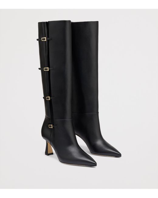 Malone Souliers Black Nappa Leather Nolan Knee-High Boots 70