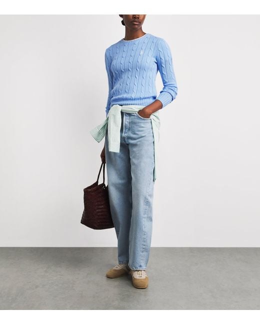 Polo Ralph Lauren Blue Cotton Cable-Knit Sweater