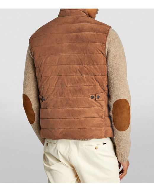 Polo Ralph Lauren Brown Suede Padded Gilet for men