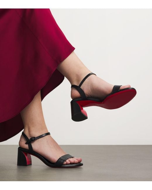 Christian Louboutin Black Miss Jane Nappa Leather Heeled Sandals 55