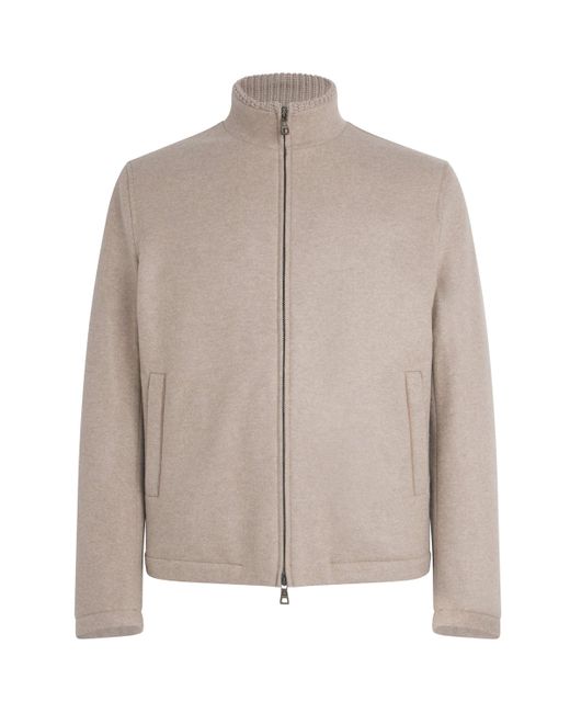 FIORONI CASHMERE Brown Cotton-Cashmere Jacket for men