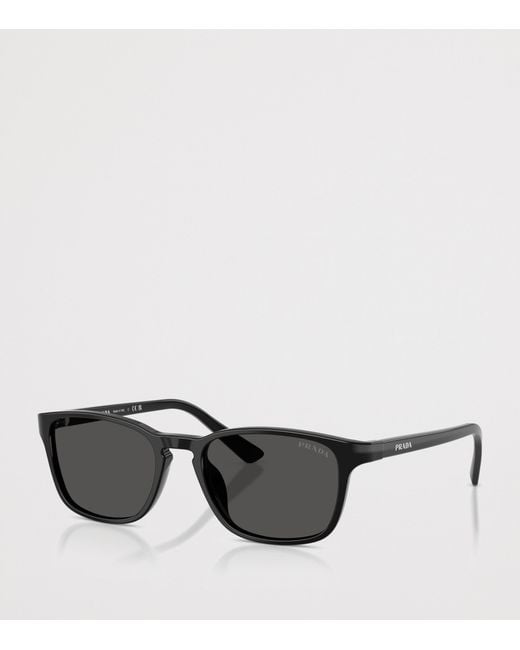 Prada Black Acetate Pillow Sunglasses for men