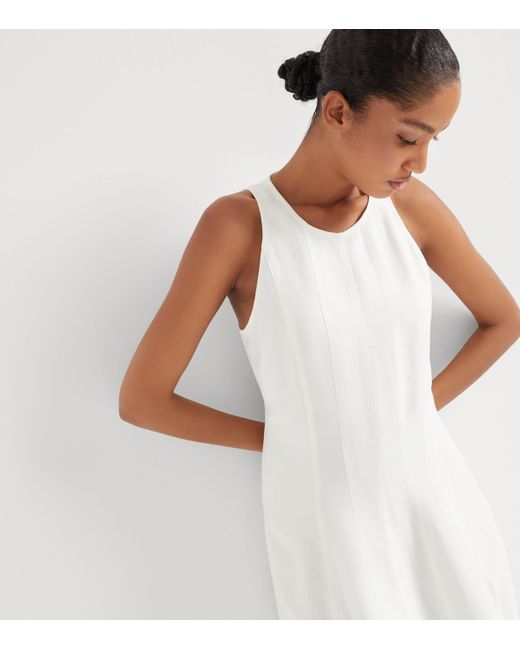 Brunello Cucinelli White Twill Midi Dress