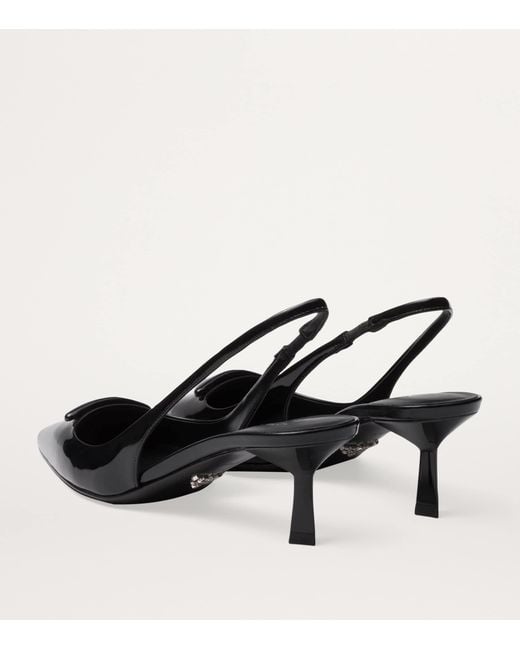 Prada Black Patent Leather Slingback Pumps 55