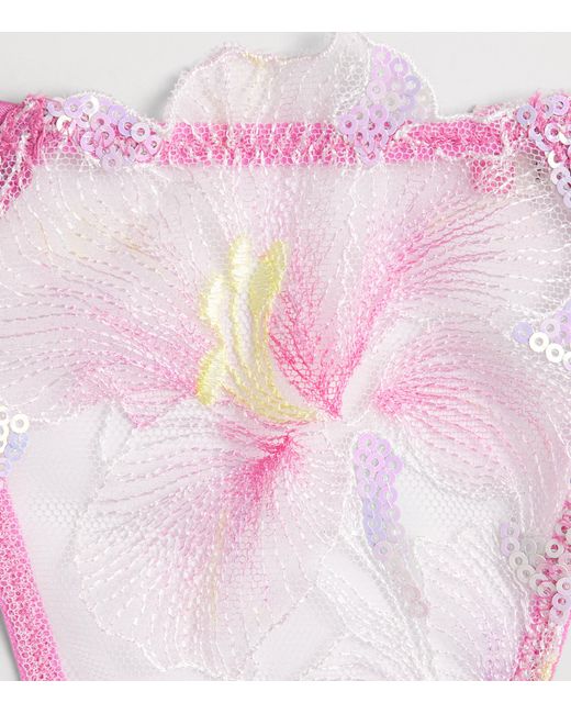 Fleur du Mal Pink Sequin Hibiscus Thong