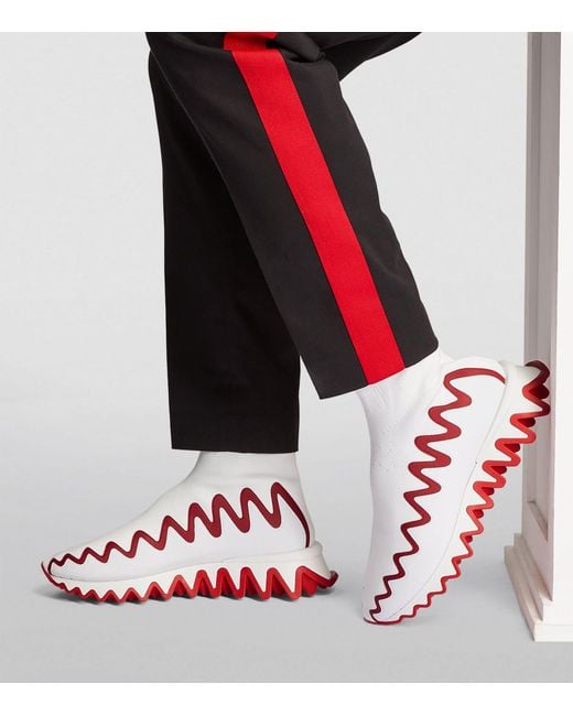 Christian Louboutin Sharky Sock Running Sneakers in White for Men