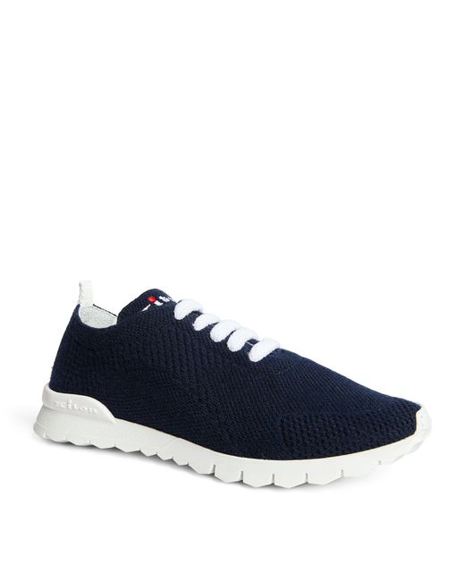 Kiton Blue Cashmere Low-top Sneakers