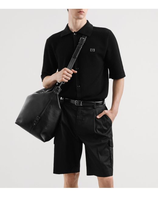 Dolce & Gabbana Black Leather Roma Holdall for men
