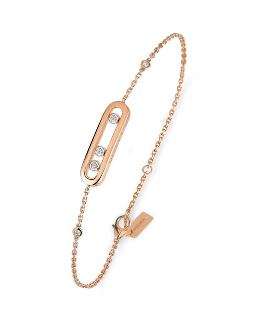 Messika Metallic Pink Gold And Diamond Move Classique Bracelet